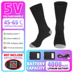 Heated Socks Winter Warm Snowmobile Skiing Heated Socks Rechargeable Outdoor Sport Thermal Heated Foot Warmer Ski Sports