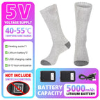 Heated Socks Winter Warm Snowmobile Skiing Heated Socks Rechargeable Outdoor Sport Thermal Heated Foot Warmer Ski Sports