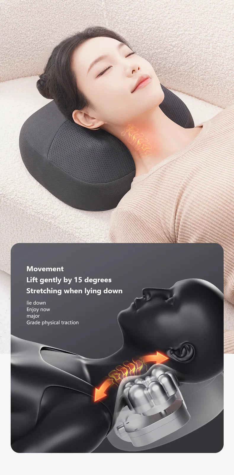 Neck Massage Pillow Shoulder Neck Massager Full Body Warming Kneading Home Car Waist Cushion Gift
