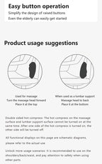 Neck Massage Pillow Shoulder Neck Massager Full Body Warming Kneading Home Car Waist Cushion Gift