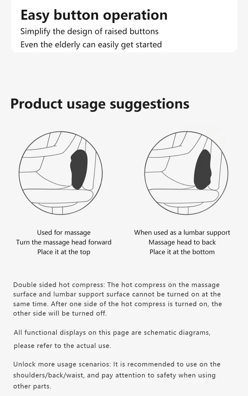 Neck Massage Pillow Shoulder Neck Massager Full Body Warming Kneading Home Car Waist Cushion Gift