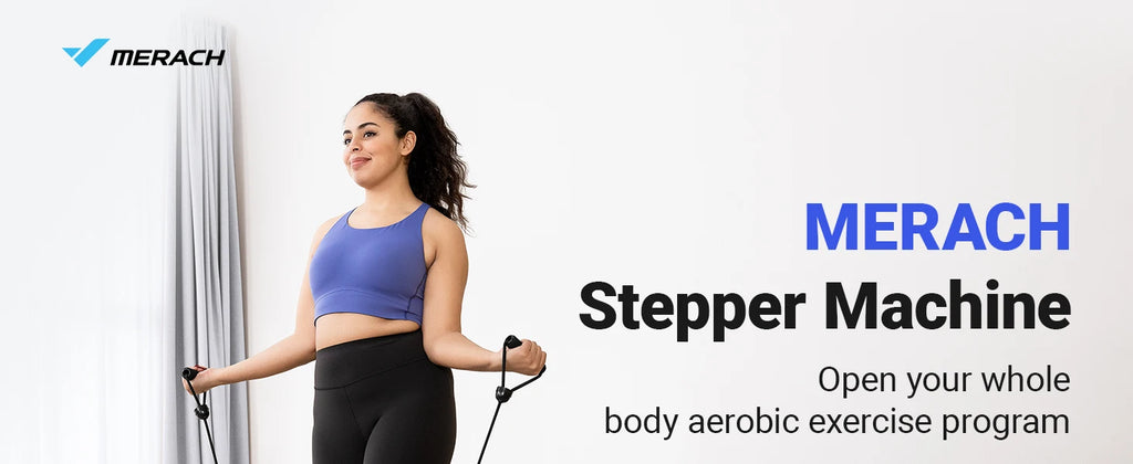 MERACH Mini Stepper for Exercise Twist Stair Stepper 330LBS Capacity Stepper Exercise Equipment with Resistance Band for Fitness
