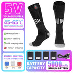 Heated Socks Winter Warm Snowmobile Skiing Heated Socks Rechargeable Outdoor Sport Thermal Heated Foot Warmer Ski Sports