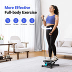 MERACH Mini Stepper for Exercise Twist Stair Stepper 330LBS Capacity Stepper Exercise Equipment with Resistance Band for Fitness