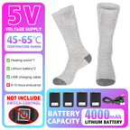 Heated Socks Winter Warm Snowmobile Skiing Heated Socks Rechargeable Outdoor Sport Thermal Heated Foot Warmer Ski Sports