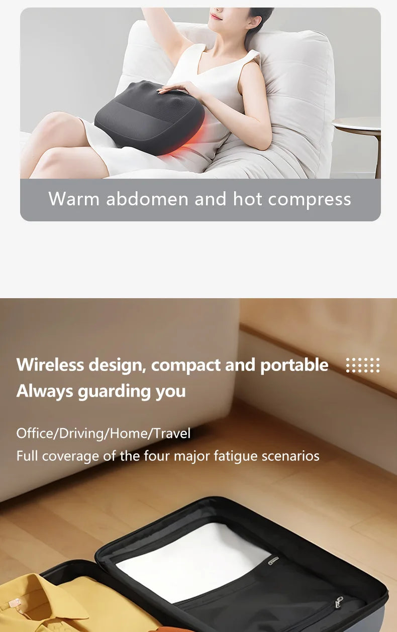 Neck Massage Pillow Shoulder Neck Massager Full Body Warming Kneading Home Car Waist Cushion Gift