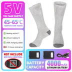 Heated Socks Winter Warm Snowmobile Skiing Heated Socks Rechargeable Outdoor Sport Thermal Heated Foot Warmer Ski Sports