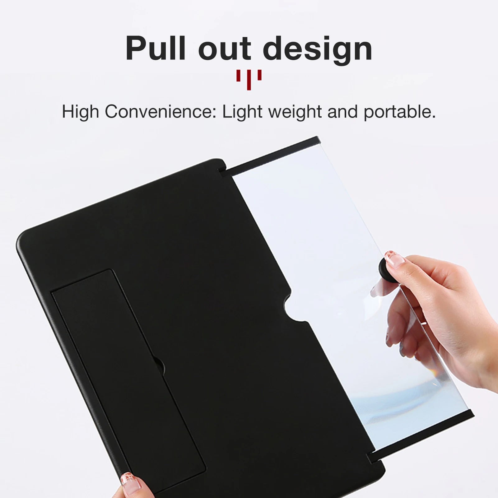 L16 16-Inch Mobile Phone Screen Magnifier – 3D HD Screen Enlarger with Foldable Stand, Universal Phone Holder for Movies & Gaming