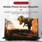 L16 16-Inch Mobile Phone Screen Magnifier – 3D HD Screen Enlarger with Foldable Stand, Universal Phone Holder for Movies & Gaming