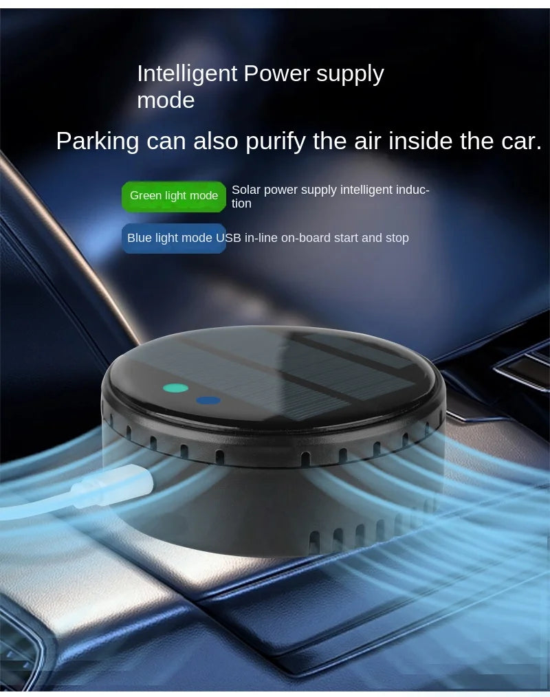 Solar Powered Car Air Purifier Ozone And Negative Ion Eliminate Odors Smoke Formaldehyde For Car Home Office And Travel
