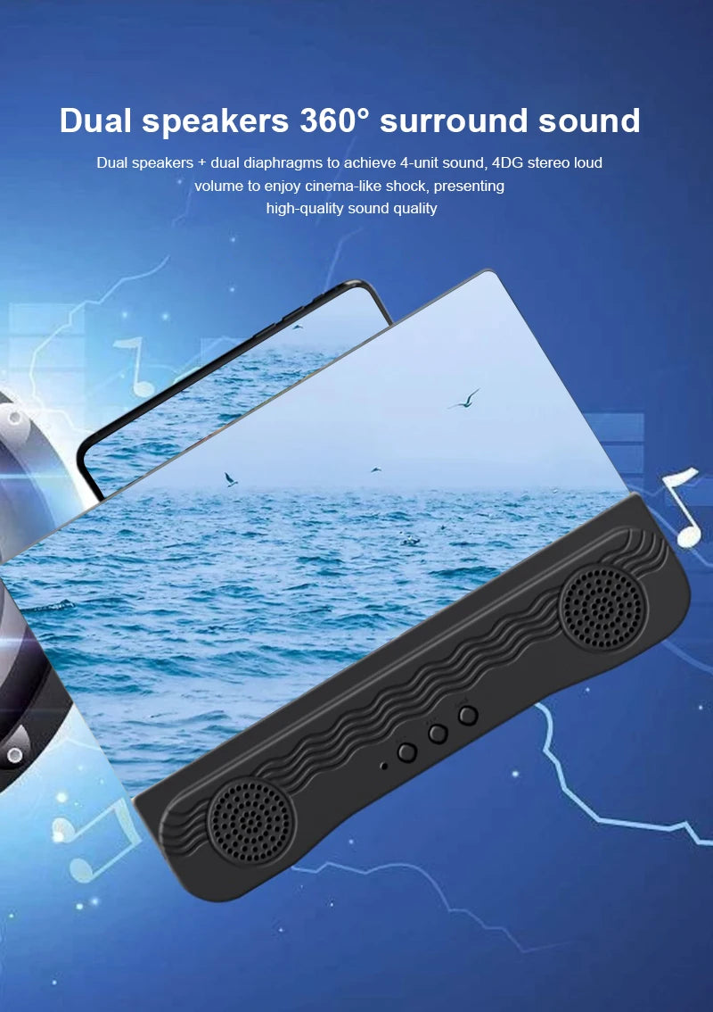 2021 New 4 In 1 K9 Anti-Ultraviolet Bluetooth Speaker 14 Inch  HD Mobile Phone Screen Amplifier Holder  emergency power supply