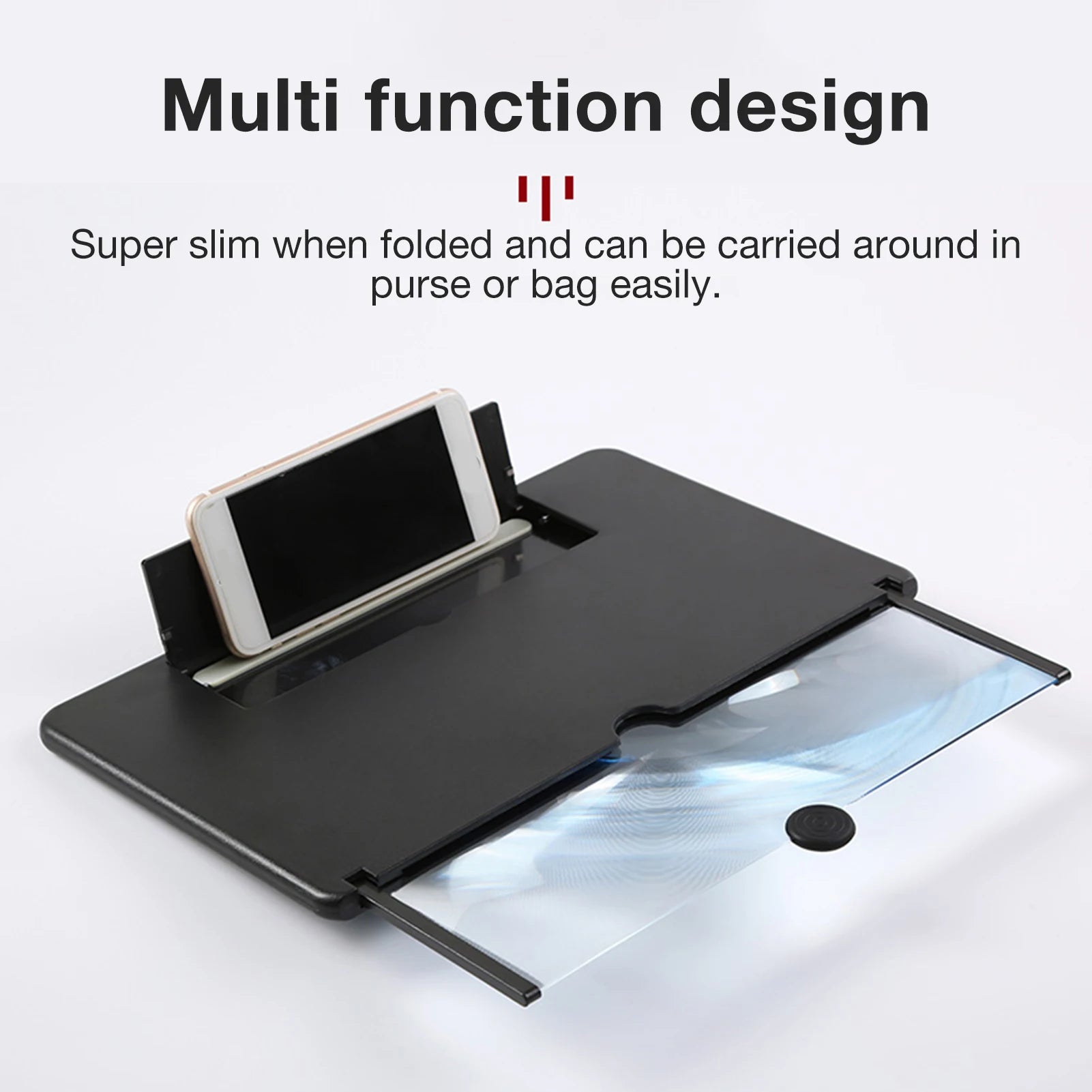 L16 16-Inch Mobile Phone Screen Magnifier – 3D HD Screen Enlarger with Foldable Stand, Universal Phone Holder for Movies & Gaming