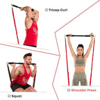 Workout Bar with Fitness Resistance Bands – Home Gym Kit