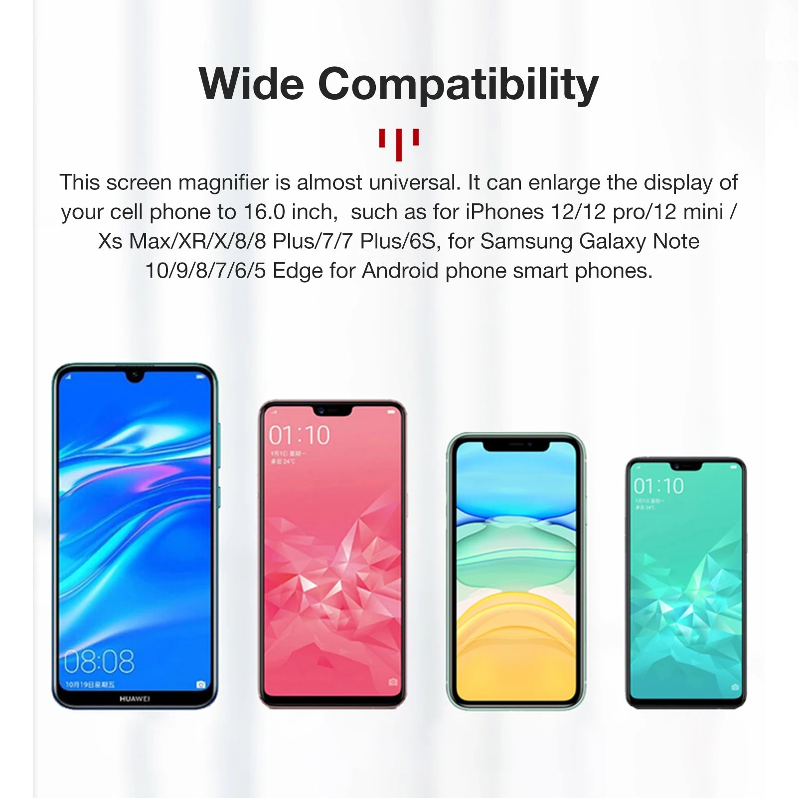 L16 16-Inch Mobile Phone Screen Magnifier – 3D HD Screen Enlarger with Foldable Stand, Universal Phone Holder for Movies & Gaming
