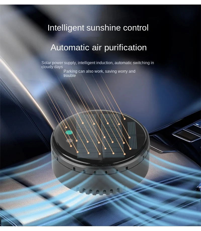 Solar Powered Car Air Purifier Ozone And Negative Ion Eliminate Odors Smoke Formaldehyde For Car Home Office And Travel