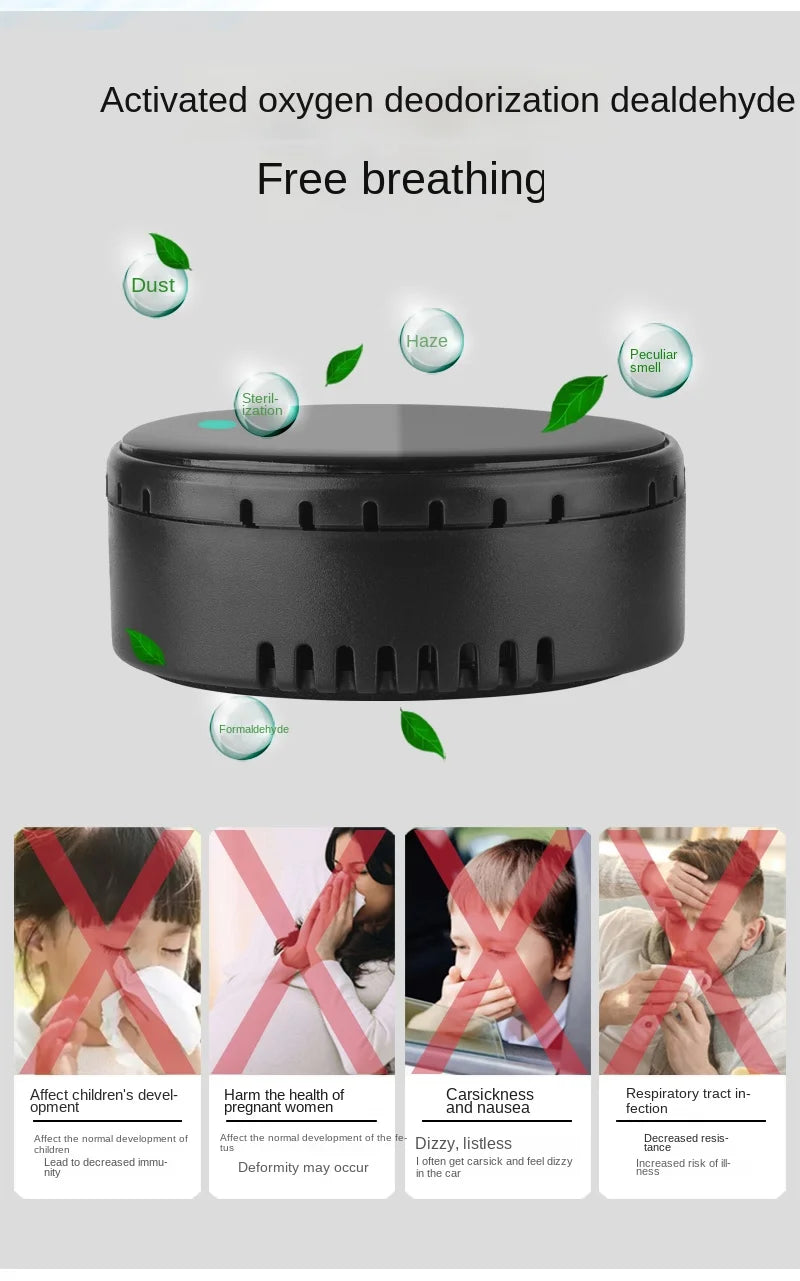 Solar Powered Car Air Purifier Ozone And Negative Ion Eliminate Odors Smoke Formaldehyde For Car Home Office And Travel
