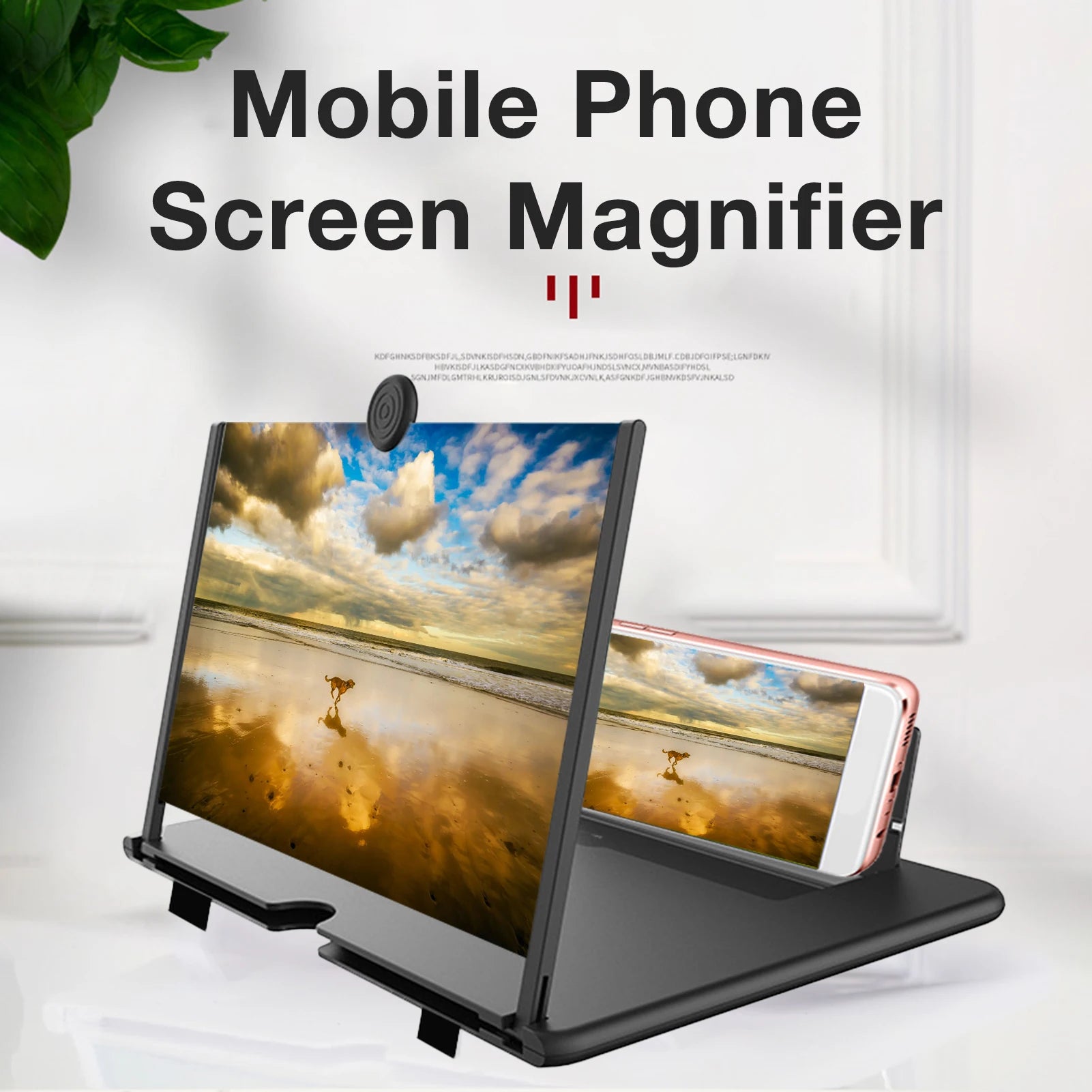L16 16-Inch Mobile Phone Screen Magnifier – 3D HD Screen Enlarger with Foldable Stand, Universal Phone Holder for Movies & Gaming
