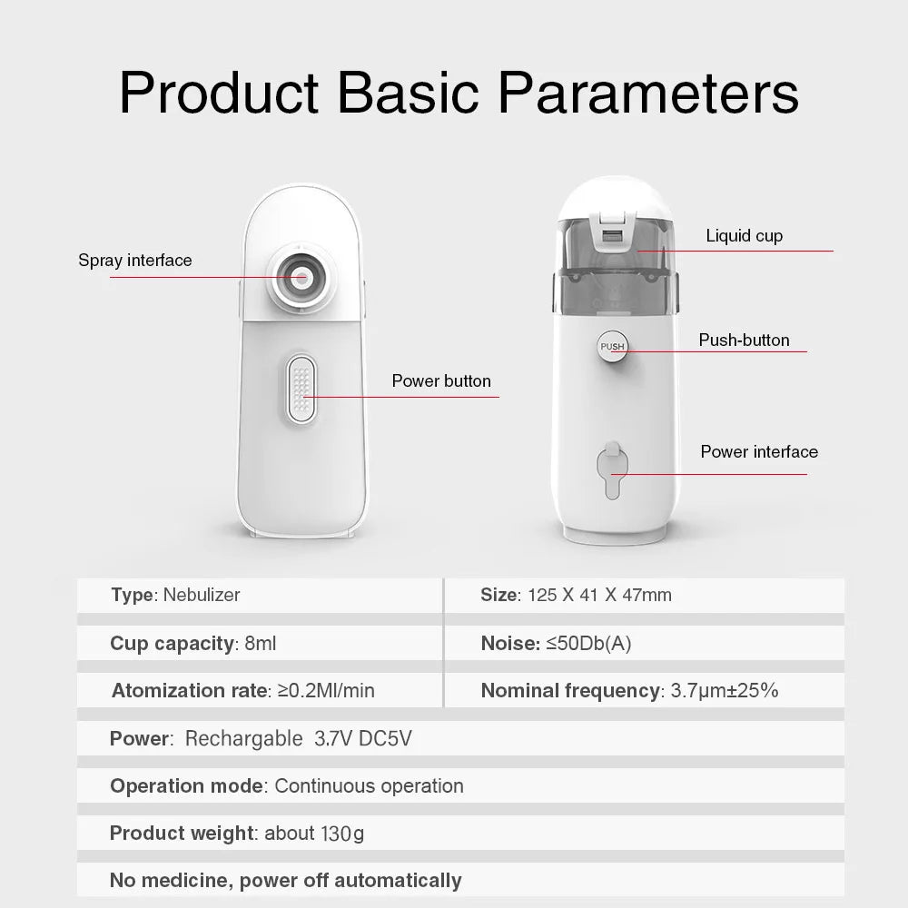 Yongrow Newest N1 Rechargeable Medical Portable Nebulizer Inhaler nebulizer for kids Adult Mini Atomizer Health Care nebulizador