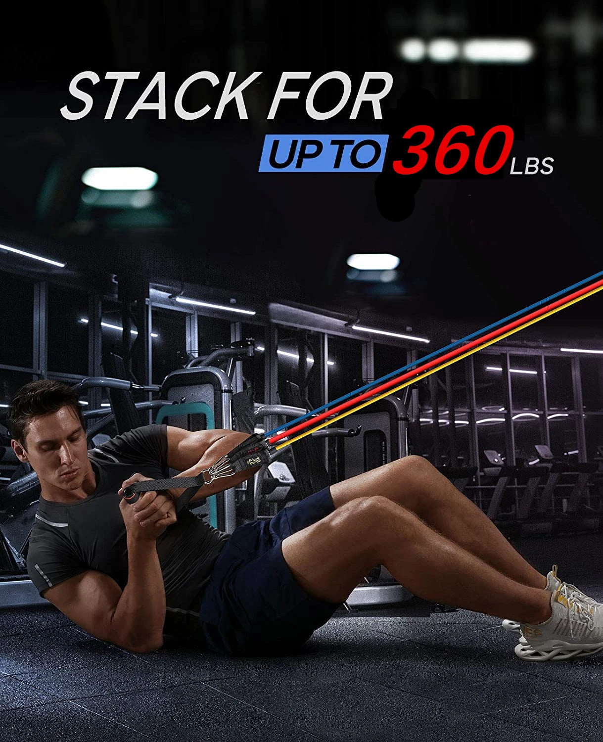 Workout Bar with Fitness Resistance Bands – Home Gym Kit