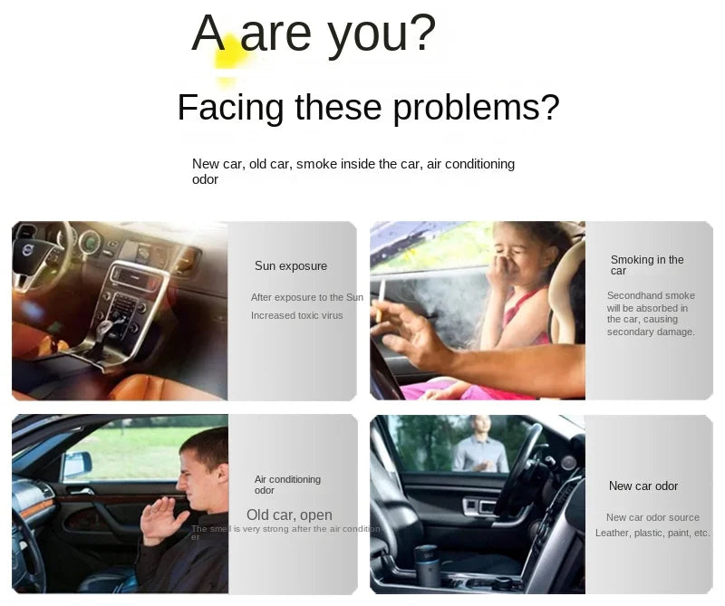 Solar Powered Car Air Purifier Ozone And Negative Ion Eliminate Odors Smoke Formaldehyde For Car Home Office And Travel