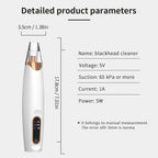Electric Vacuum Suction Blackhead Remover Rechargeable 3 Gears Facial Pore Cleaner Comedone Spot Acne Pimple Blackhead Extractor