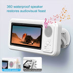 Waterproof Shower Phone Holder with Bluetooth Speaker – 360° Rotation Anti-Fog Wall Mount for 4–6.9” Phones 2025