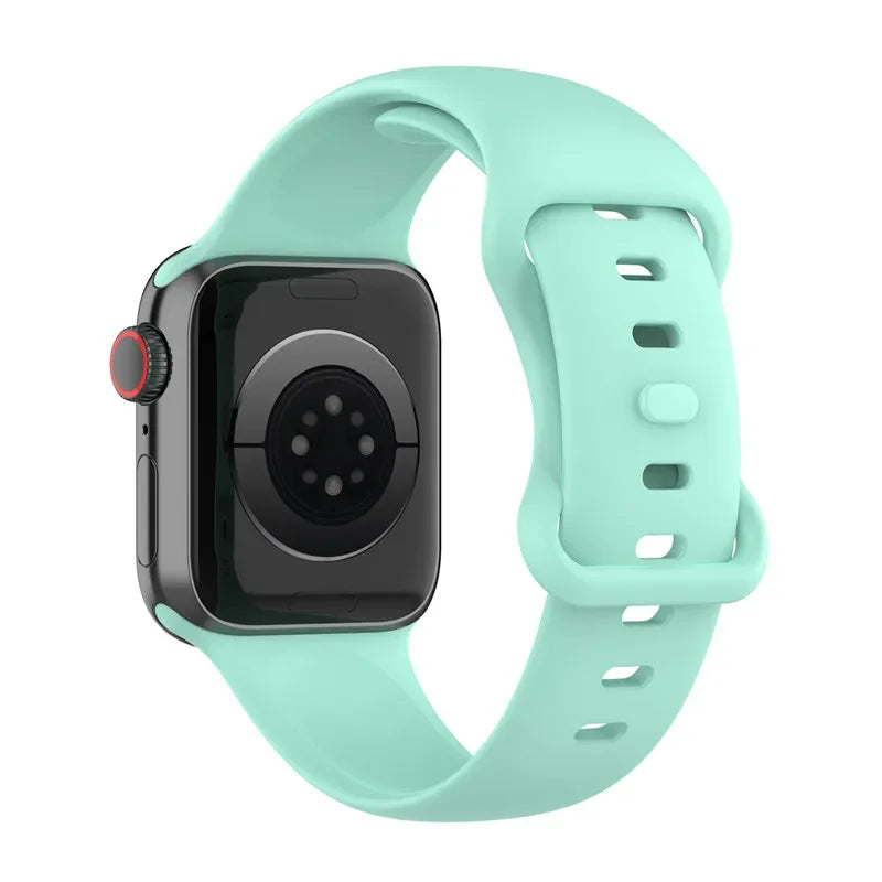 Silicone Strap for Apple Watch Series 9 8 7 6 5 4 3 SE (38mm 40mm 41mm 42mm 44mm 45mm 49mm) – Soft Rubber Sport Band for Men, Women & Kids – Compatible with W26 W37 W46 W56 FK88 IWO7 Pro Max Plus Smartwatch
