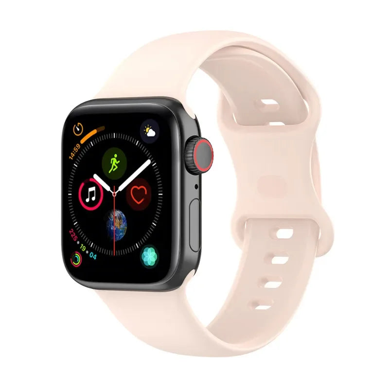 Silicone Strap for Apple Watch Series 9 8 7 6 5 4 3 SE (38mm 40mm 41mm 42mm 44mm 45mm 49mm) – Soft Rubber Sport Band for Men, Women & Kids – Compatible with W26 W37 W46 W56 FK88 IWO7 Pro Max Plus Smartwatch
