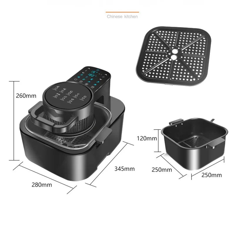 9L Smart Air Fryer with Large Capacity – Multi-Functional Touch Screen, Non-Stick Inner Pot, Oil-Free Cooking Oven 2025