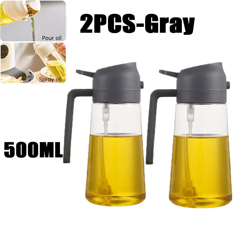2in1 Kitchen Spray Oil Dispenser 500ml Oil  Sprayer Polisher for Air Fryer Salad Grilling Roasting Cooking Kitchen Acceesories