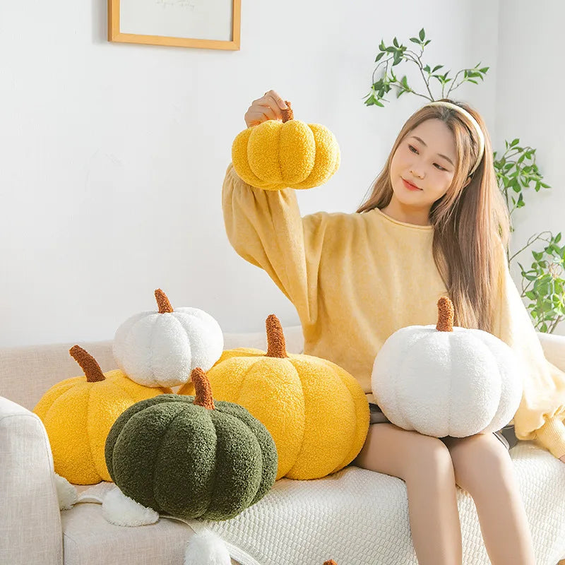 High Quality Soft Cute Pumpkin Shaped Pillow Nordic Style Room Decor Plush Sofa Living Room Bedside Bed Cushion 20/28/35cm