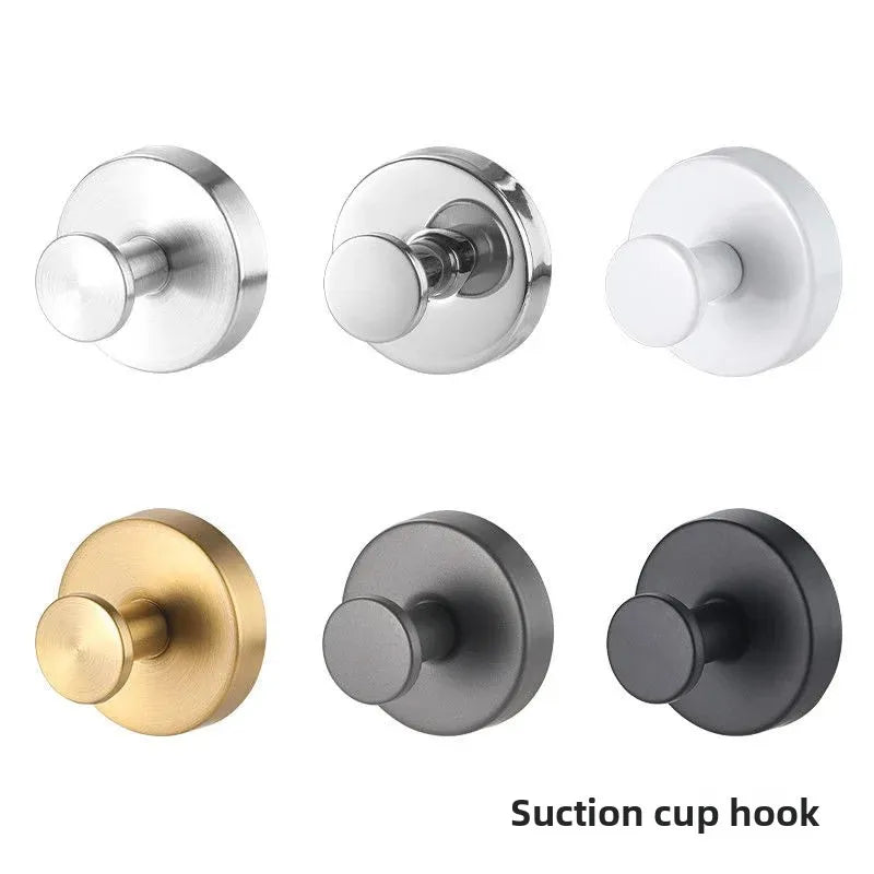 Black Stainless Steel Wall Mounted Hook Hotel Bathroom Coat Hook Home Use Sticky Hook Origin China Mainland AE Stock