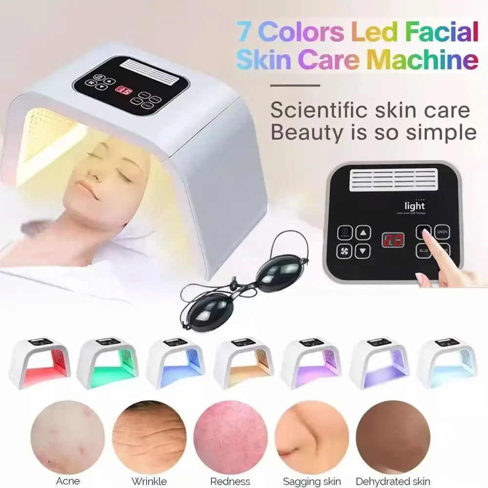 7 Color LED Facial Spa Device Skin Rejuvenation Light Photodynamic LED Mask for Beauty Skin Care Equipment