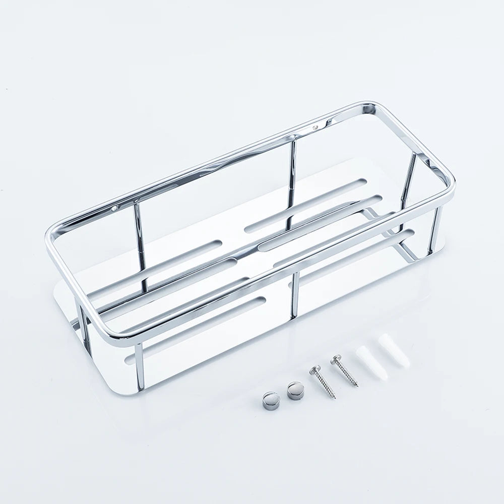 Stainless Steel Bathroom Storage Shelf Wall Mounted Shower Organizers Rack Corner Shampoo Holder Bath Hardwares Accessories