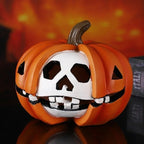 Resin Halloween Pumpkin Figurine Scary Realistic Pumpkin Skeleton Statue Orange Mini Halloween Ornaments Halloween Party
