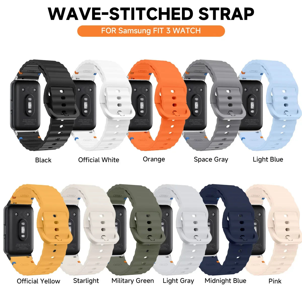 Premium Silicone Sport Strap for Samsung Galaxy Fit 3 – Adjustable Soft Wristband Replacement Bracelet for Fitness & Everyday Wear