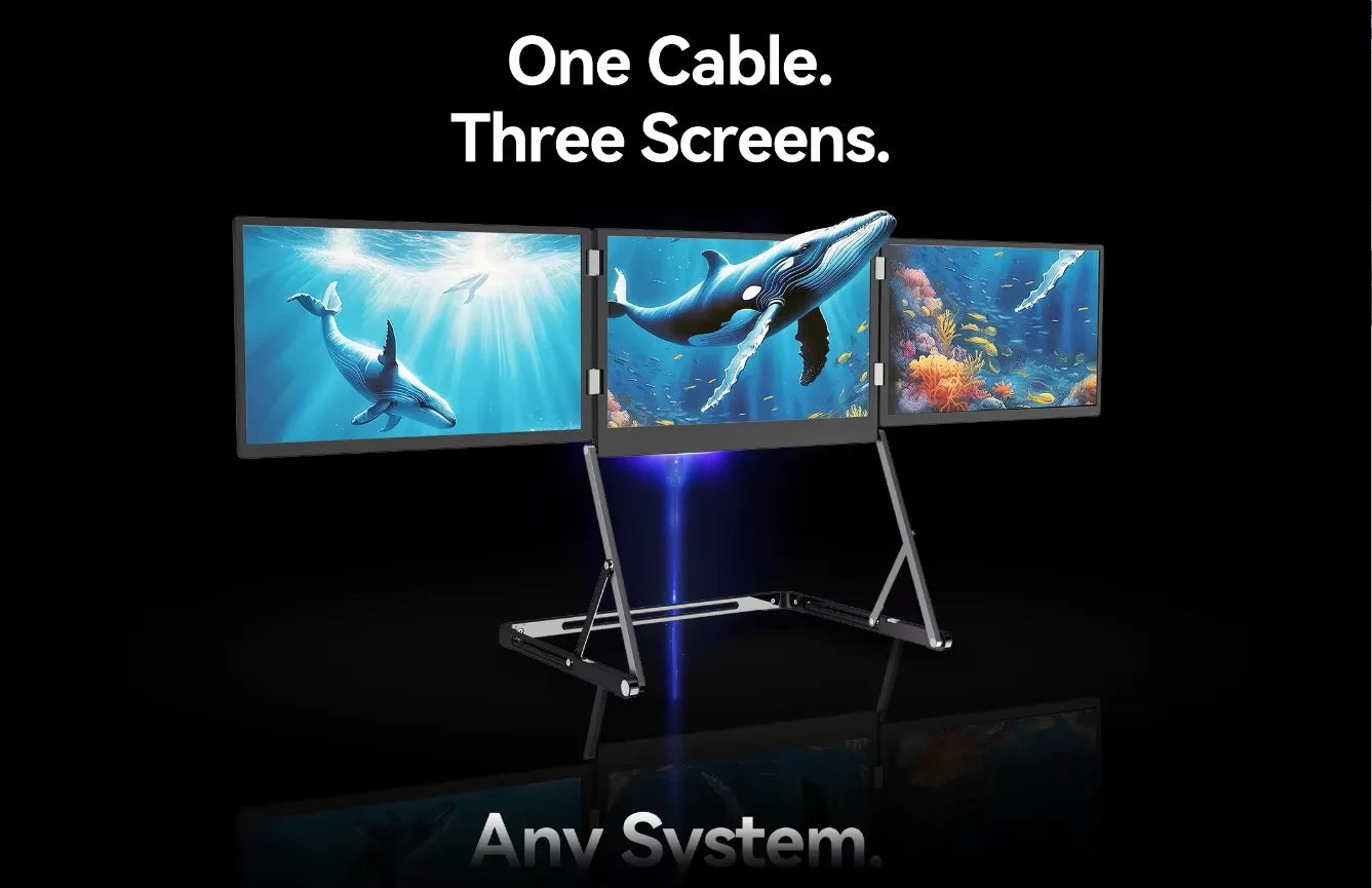 15.6” Portable Laptop Screen Extender – Dual/Triple/Quad 1080P IPS Monitor with Type-C & HDMI for Multi-Tasking 2025