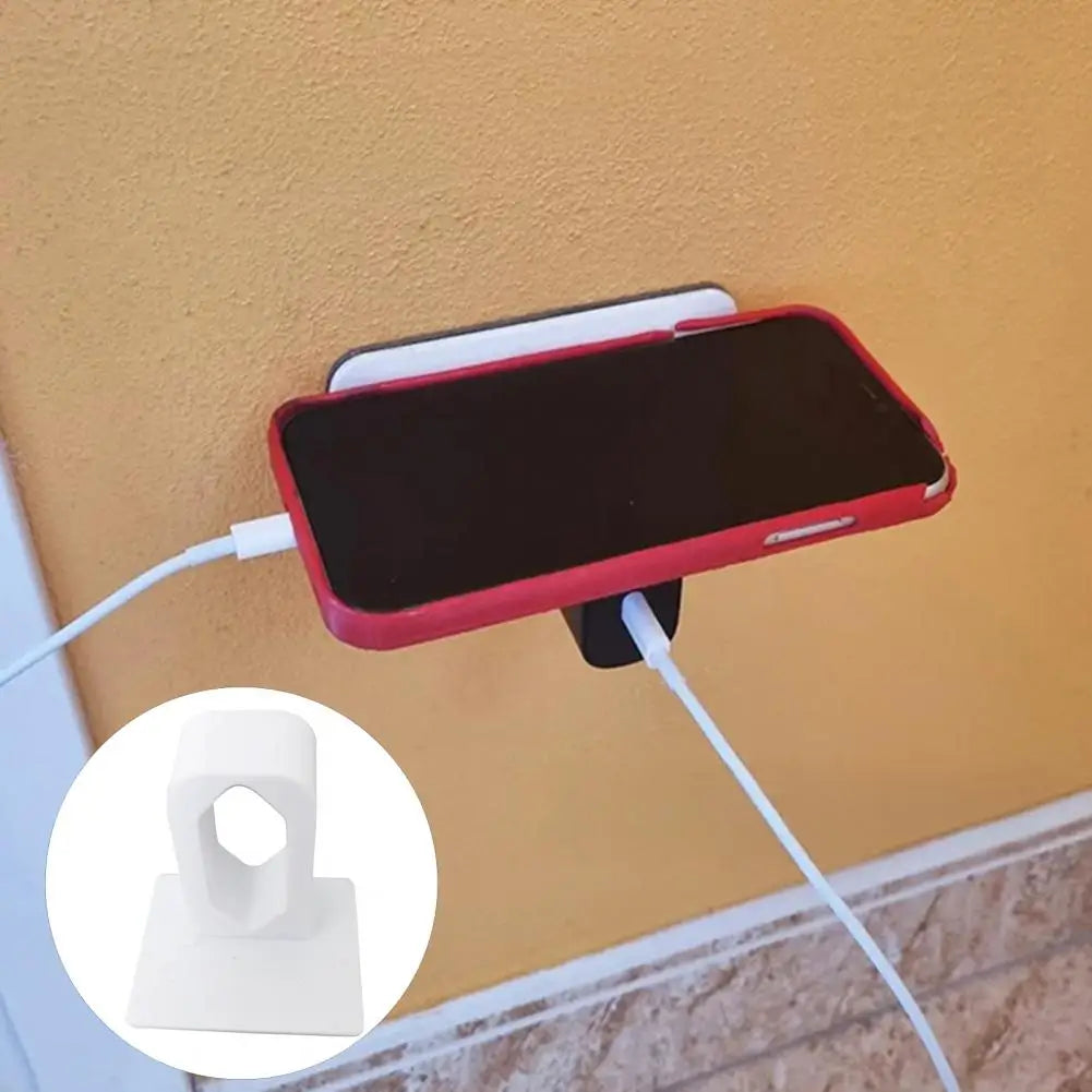 Modern Phone Charger Organizer No-drill Phone Charger Organizer Space-saving Wall Mounted Mobile Phone Charging Holder for Easy