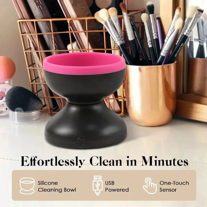 USB Plug Portable Electric Makeup Brush Cleaner Folding Powder Puff Cleaning Tool Makeup Brushes Automatic Washing Stand Device