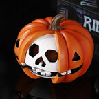 Resin Halloween Pumpkin Figurine Scary Realistic Pumpkin Skeleton Statue Orange Mini Halloween Ornaments Halloween Party