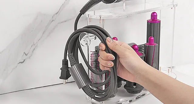 Holder Compatible with Dyson Airwrap Styler Accessories Acrylic 6 Holes Countertop Organizer Stand Desktop for Bathroom