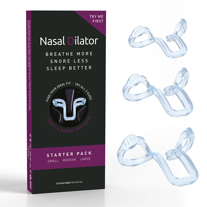 3 sizes Stop Snoring Device Silicone Elastic Nose Clip Anti-Snoring Supplies Nasal Dilator for Better Sleep & Improved Airflow