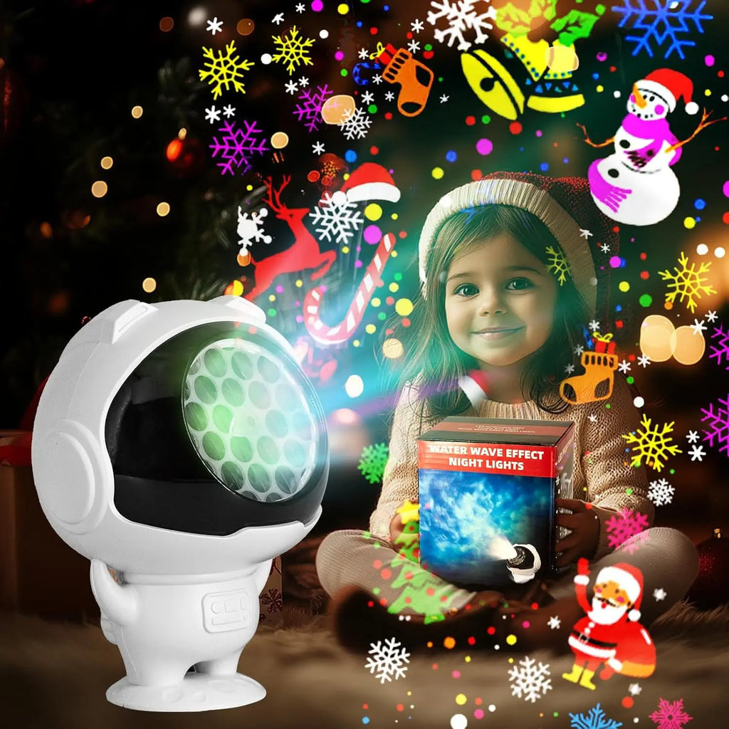 16-pattern Astronaut Christmas Pattern Light, 5V Snowflake Halloween Projection Light, Decorative Christmas Spotlight