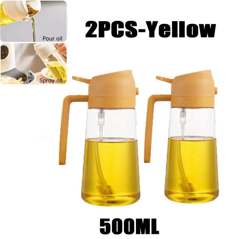 2in1 Kitchen Spray Oil Dispenser 500ml Oil  Sprayer Polisher for Air Fryer Salad Grilling Roasting Cooking Kitchen Acceesories