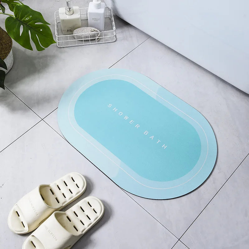 Diatomite Stone Bath Mat Diatomaceous Earth Bath Mat Rug Super Absorbent Non Slip 3.5MM Thickness Bathroom Mat Floor Bathtub Rug