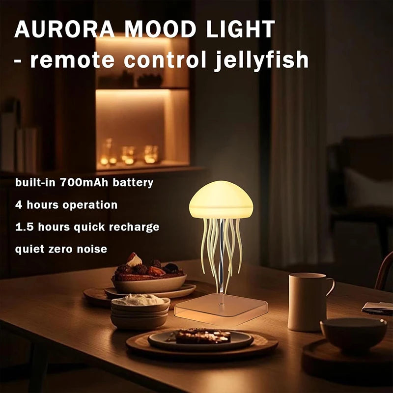 LED Jellyfish Lamp with 9 Tentacles | Remote Control, 2 Modes, Gradient Light Effects & Long Battery Life Night Light