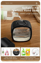 New Wall Mounted Automatic Soap Dispenser Foam Smart Hand Washing Machine 500ml Liquid Rechargeable Bathroom Induction Sensor.