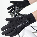 NEWBOLER Winter Cycling Gloves Warm Fleece Windproof Full Finger Gloves Touch Screen Anti-slip Adjustable Buckle Men Bike Gloves