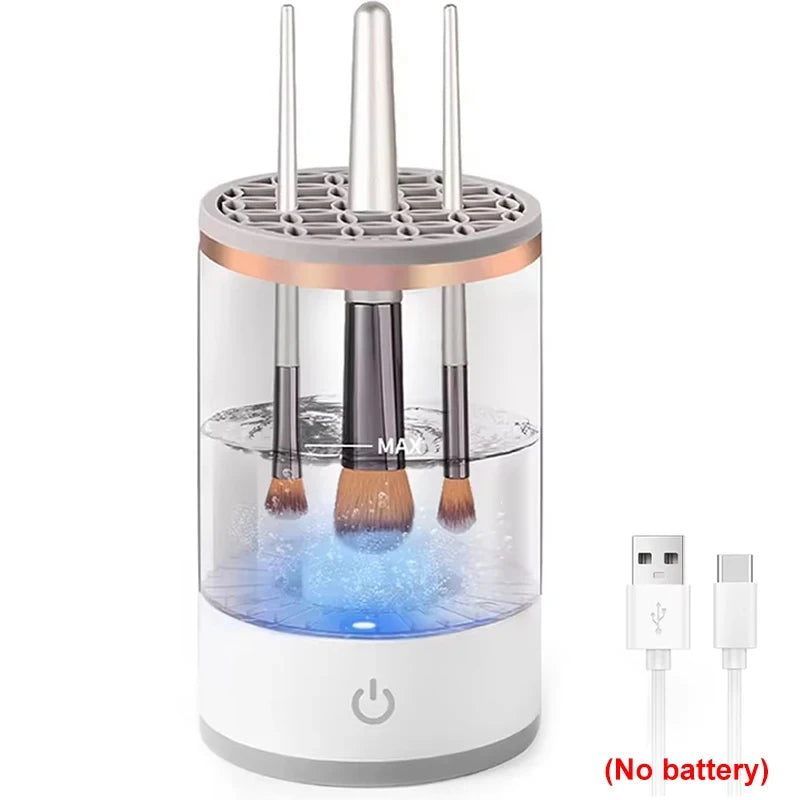 USB Plug Portable Electric Makeup Brush Cleaner Folding Powder Puff Cleaning Tool Makeup Brushes Automatic Washing Stand Device