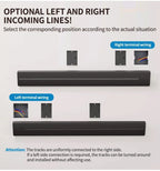 Wall Power Rail Socket – Kitchen Aluminum Expansion Socket 40cm / 50cm | Built-in Countertop Power Strip with Multiple Slots